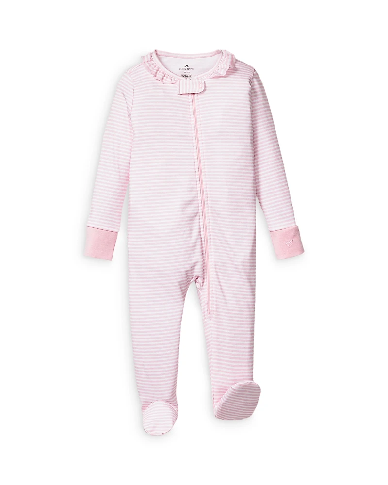 Petite Plume Girls' Pima Cotton Striped Footie - Baby