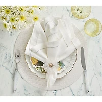 Cosmos Napkin Ring in White & Gold, Set of 4