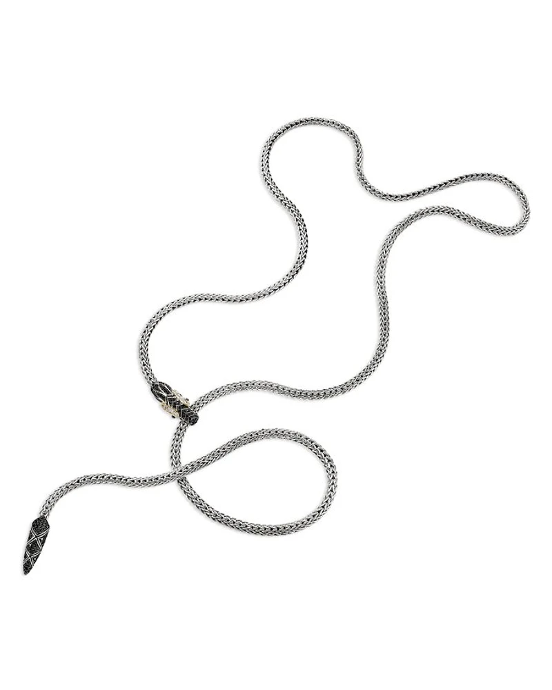 Sterling Silver & 14K Gold Naga Mixed Stone Lariat Necklace, 36"