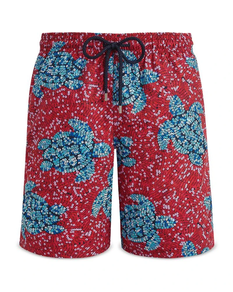 Okoa Oko Turtle Sequin 7.5" Inseam Swim Trunks