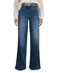 Petite Ameria Wide Leg Jeans Mid Blue