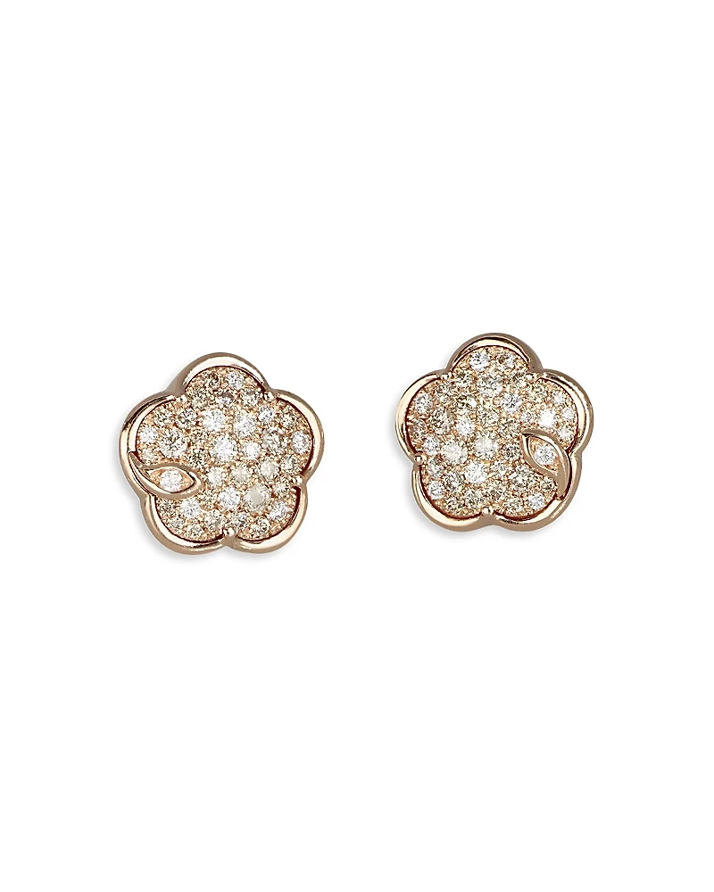 Pasquale Bruni 18K Rose Gold Petit Joli Diamond Flower Stud Earrings - Exclusive