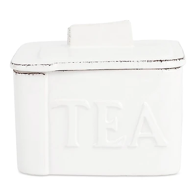 Vietri Lastra White Tea Canister