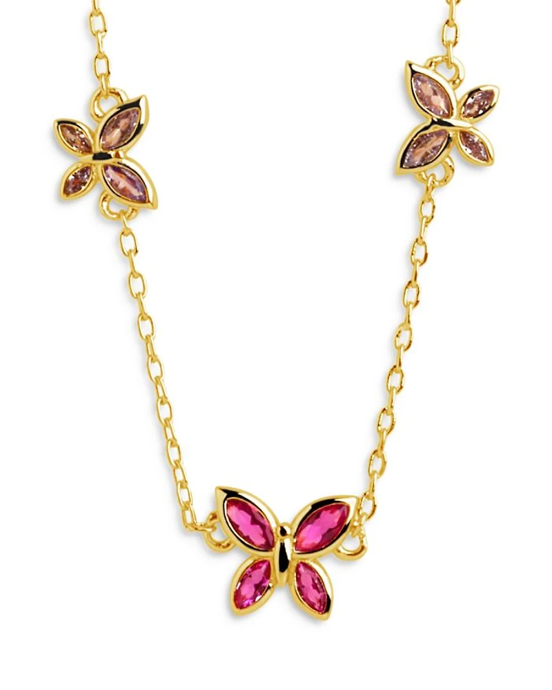 Caria Butterfly Necklace in 14K Gold Plated, 14"