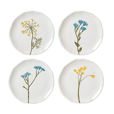 Wildflowers Tidbit Plates, Set of 4