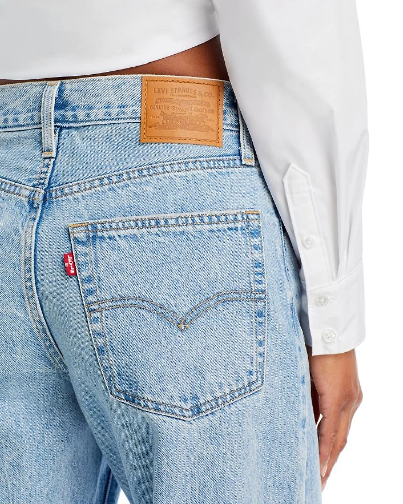 Baggy Dad High Rise Straight Jeans Fan Flare