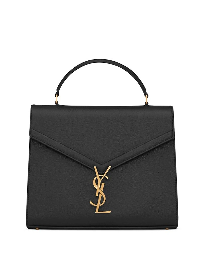 Cassandra Mini Top Handle Bag in Grain De Poudre Embossed Leather
