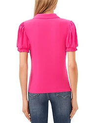 Collared Split Neck Top