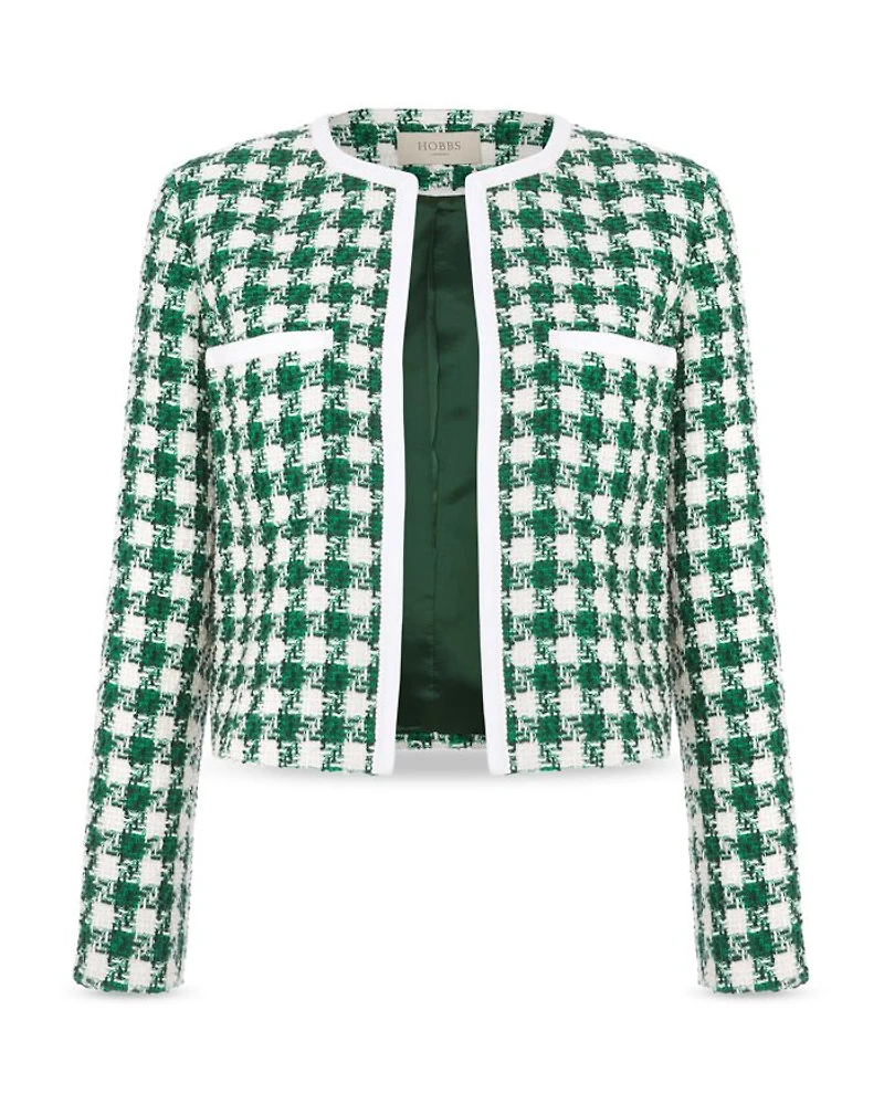 Genevieve Houndstooth Checkered Jacket