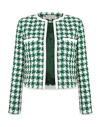 Genevieve Houndstooth Checkered Jacket