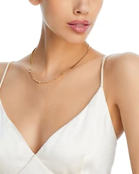 14k Yellow Gold Graduated Diamond Snake Chain Necklace, 16"