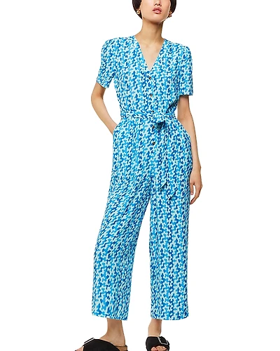 Whistles Hazy Coral Printed Jumpsuit