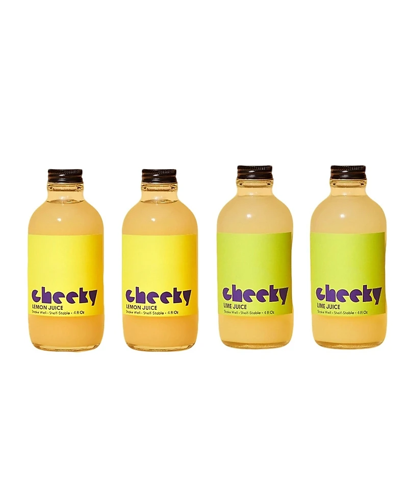 Cheeky Cocktails 4 Bottle Set (2 Lemon, 2 Lime) - 4oz