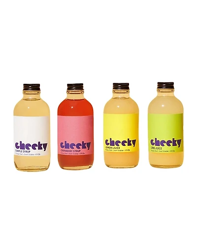 Cheeky Cocktails 4 Bottle Set (Simple, Cran, Lemon, Lime) - 4oz