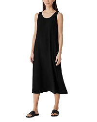 Silk Scoop Neck Tank Midi Dress