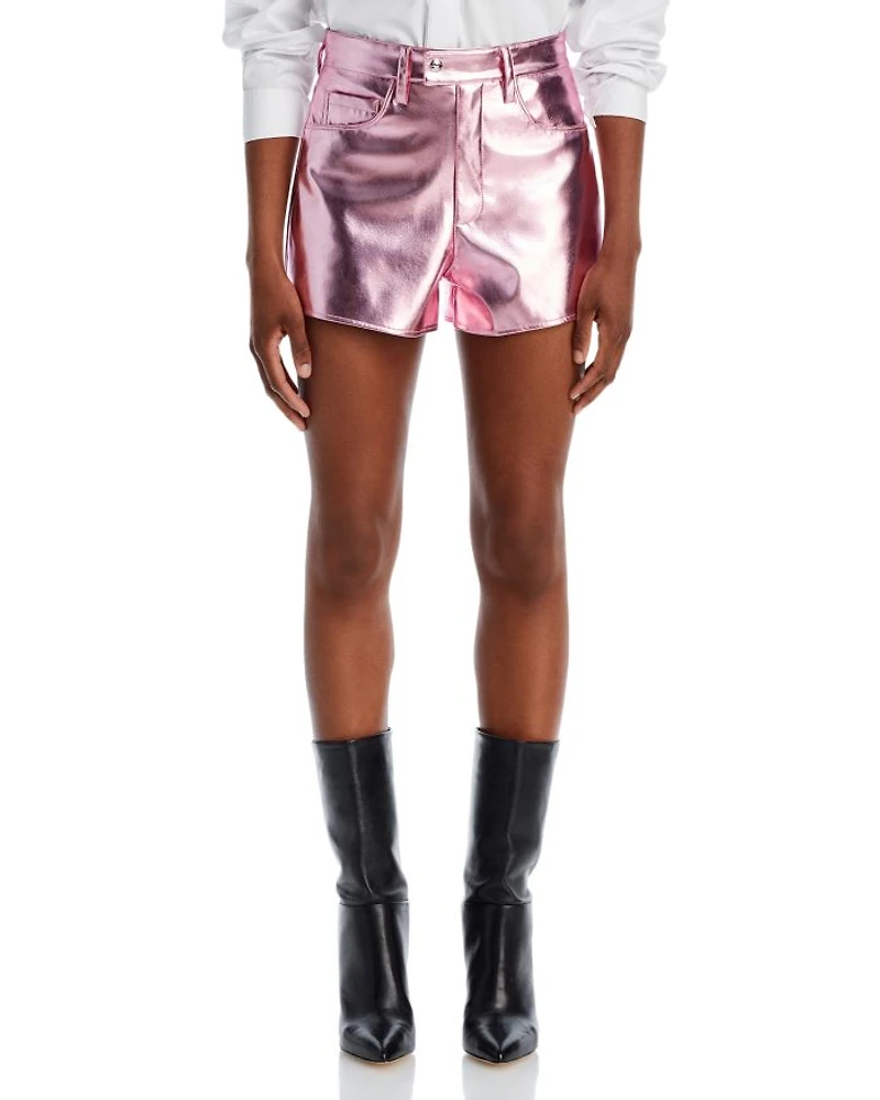 High Rise Metallic Shorts