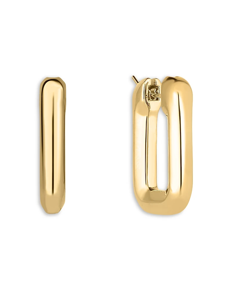 Roberto Coin 18K Yellow Gold Designer Gold Square Hoop Earrings