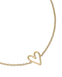14K Yellow Gold Classic Open Heart Chain Bracelet