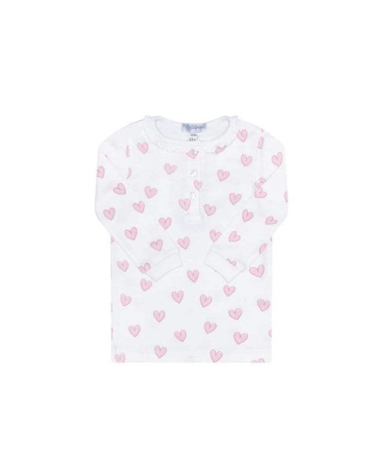 Girls' Pink Heart Print Pajama