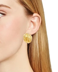 Domed Ribbed Clip On Earrings