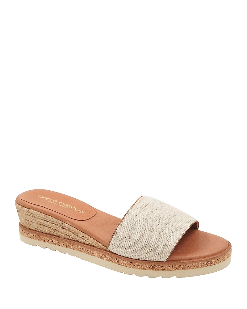 Andre Assous Women's Nessie Slip On Slide Espadrille Wedge Sandals