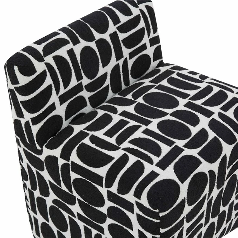 Pippa Geometric Jacquard Weave Stool in Merlot