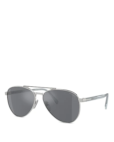 Prada Iconic Plaque Aviator Sunglasses, 61mm