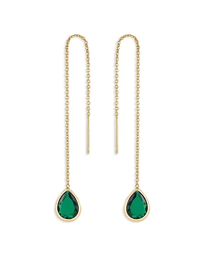 Barely There Chain & Color Cubic Zirconia Threader Earrings