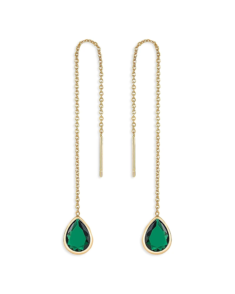 Ettika Barely There Chain & Color Cubic Zirconia Threader Earrings