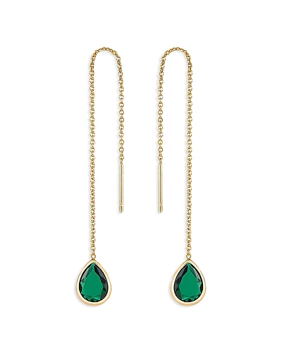Ettika Barely There Chain & Color Cubic Zirconia Threader Earrings