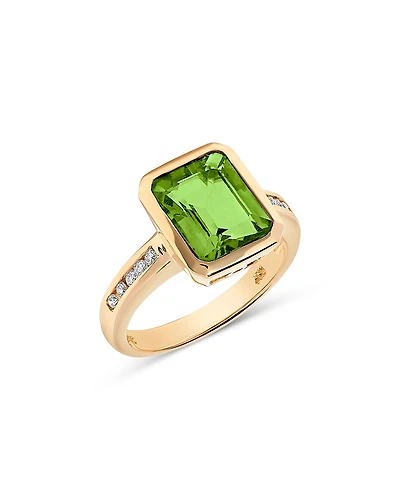 Bloomingdale's Fine Collection Peridot & Diamond Statement Ring