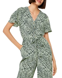 Diagonal Leopard Print Jumpsuit