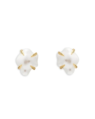 Kenneth Jay Lane Pronged Imitation Pearl Stud Earrings, 1L