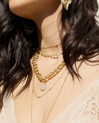 Crystal Disc Charm Chain Necklace, 18"