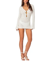Edikted Brie Cut Out Crochet Mini Dress