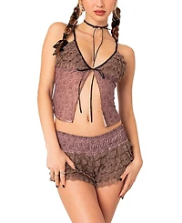 Edikted Janis Floral Ruffled Tank Top