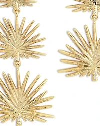 Pavé Fan Palm Triple Drop Earrings