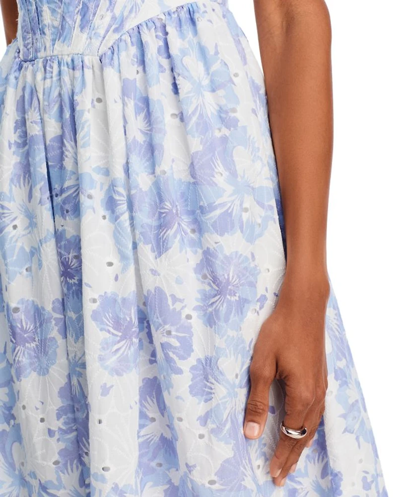 Eyelet Bustier Midi Dress - Exclusive