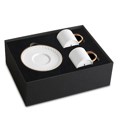 L'Objet Neptune Gold Trim Espresso Cup & Saucer