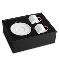 L'Objet Neptune Gold Trim Espresso Cup & Saucer