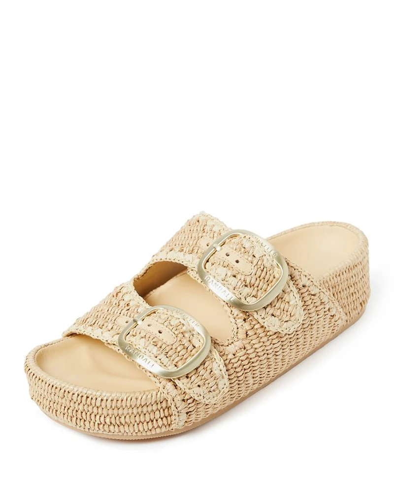 Women's Woven Buckled Espadrille Platform Sandals