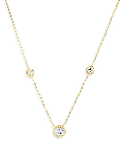 Roberto Coin 18K Gold Diamond by the Inch Diamond Bezel Station Necklace