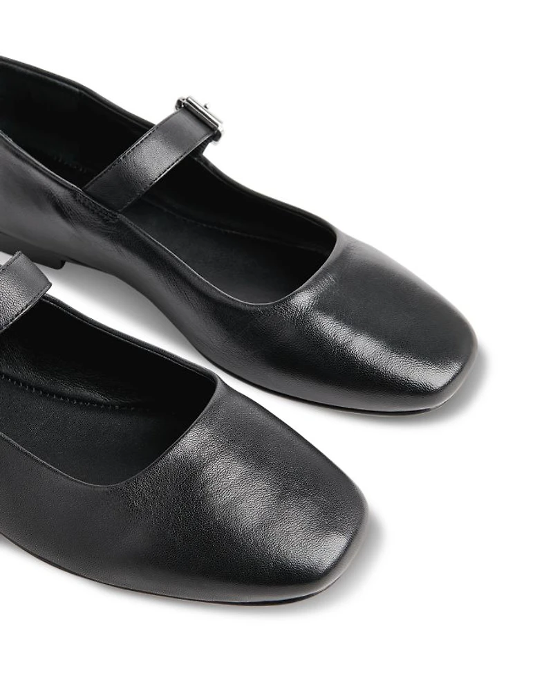 Women's Square Toe Buckled Ballet Flats