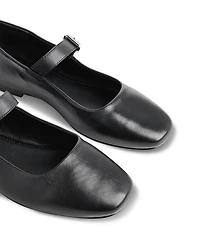 Women's Square Toe Buckled Ballet Flats