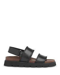 Whistles Women's Ruben Black Whipstitch Velcro Sandals