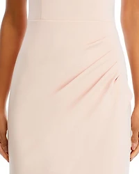 One Shoulder Ruffle Crepe Gown - Exclusive
