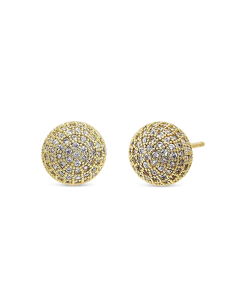 By Adina Eden Pave Ball Stud Earrings