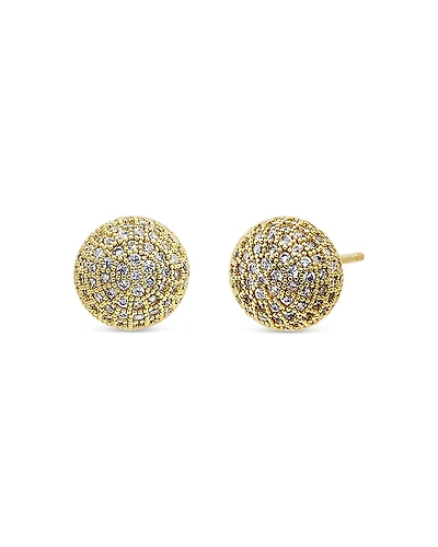By Adina Eden Pave Ball Stud Earrings