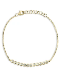 14K Yellow Gold Bailey Diamond Bezel Link Bracelet