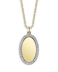 Moon & Meadow 14K Yellow Gold Kate Diamond Oval Necklace, 18
